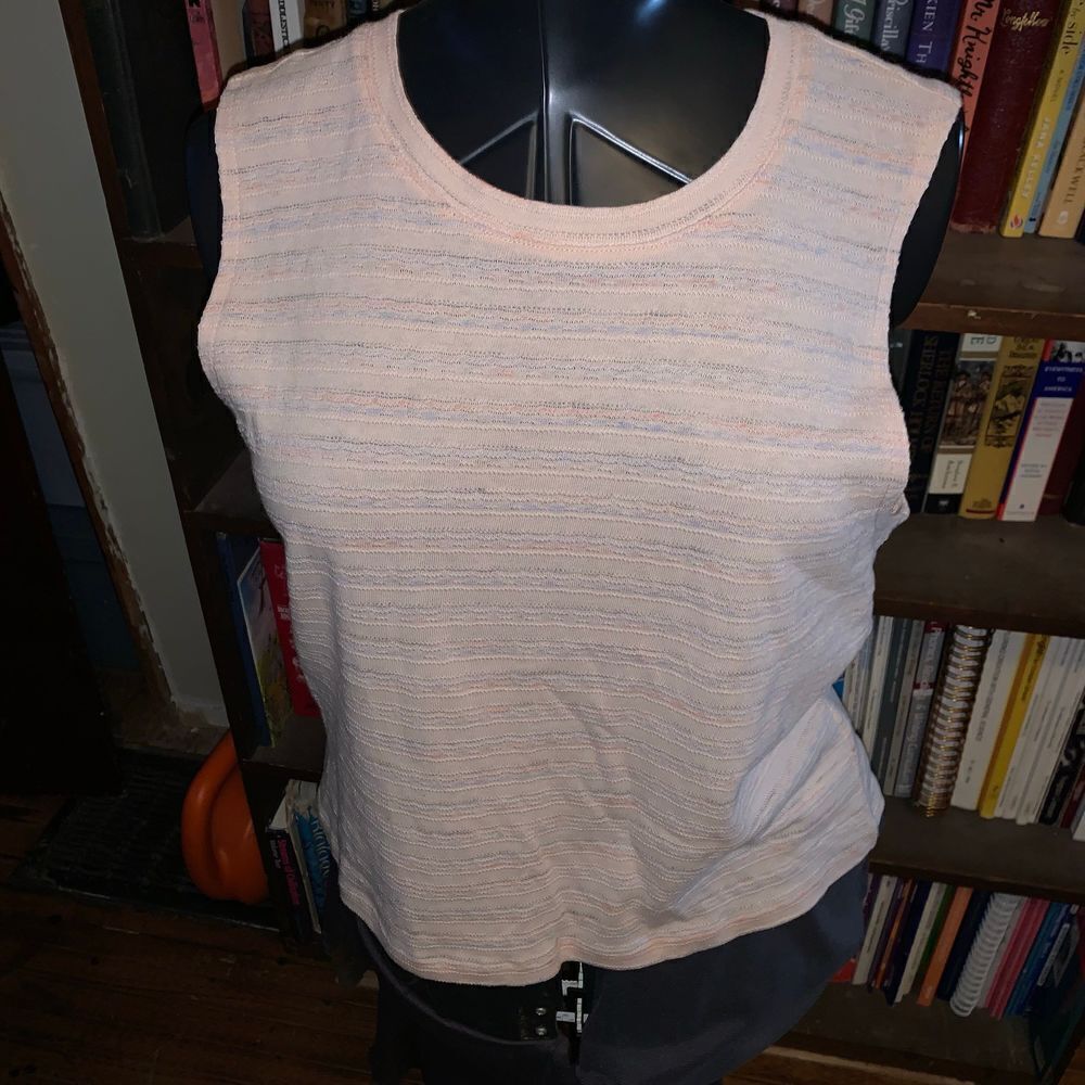 Madewell cream and pink scoop neck L normcore sleeveless shirt